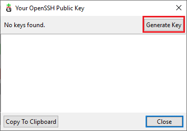 Generate Key pada Git GUI