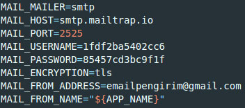 Mailtrap .env