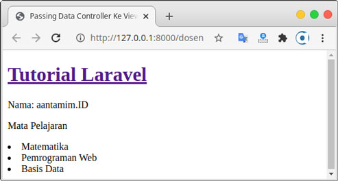 Passing Data Array ke View Laravel