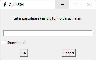 Passphrase Git GUI