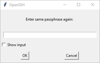 Passphrase Git GUI