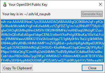 Generate Key pada Git GUI