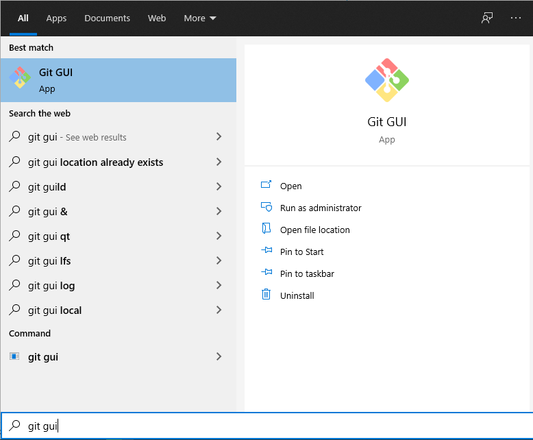 Open Git GUI Windows