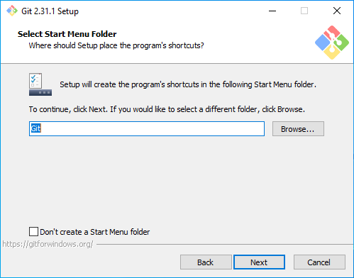 Membuat folder Git pada Start Menu Windows