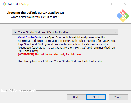 Memilih text editor untuk Git